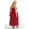 thumbnail image 2 of June & Vie Women's Plus Size Ruffled Peplum Corseted Midi Dress, 2 of 4