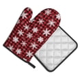 thumbnail image 2 of Gaeub Snowflakes On A Buffalo Plaid Christmas Print Oven Mitts and Pot Holders Sets of 2,Heat Resistant Pad,Cooking Gloves, for Baking BBQ Home Decor, 2 of 7