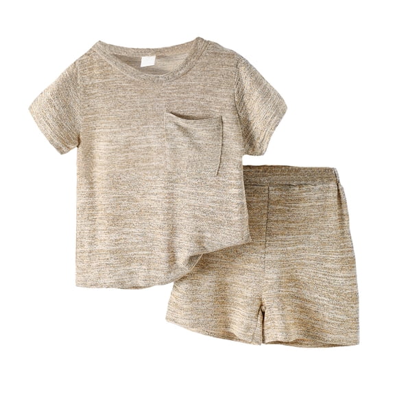 NZRVAWS Little Baby Boys Outfits Set 5 Years Boys Crew Neck Short Sleeve T-Shirt and Elastic Shorts Set 6 Years Baby Boys Clothes