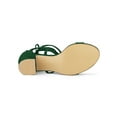 thumbnail image 5 of BLISSFUL STEP Women's Open Toe Lace up Sandals Mid Block Heels Sandals Green 5, 5 of 7