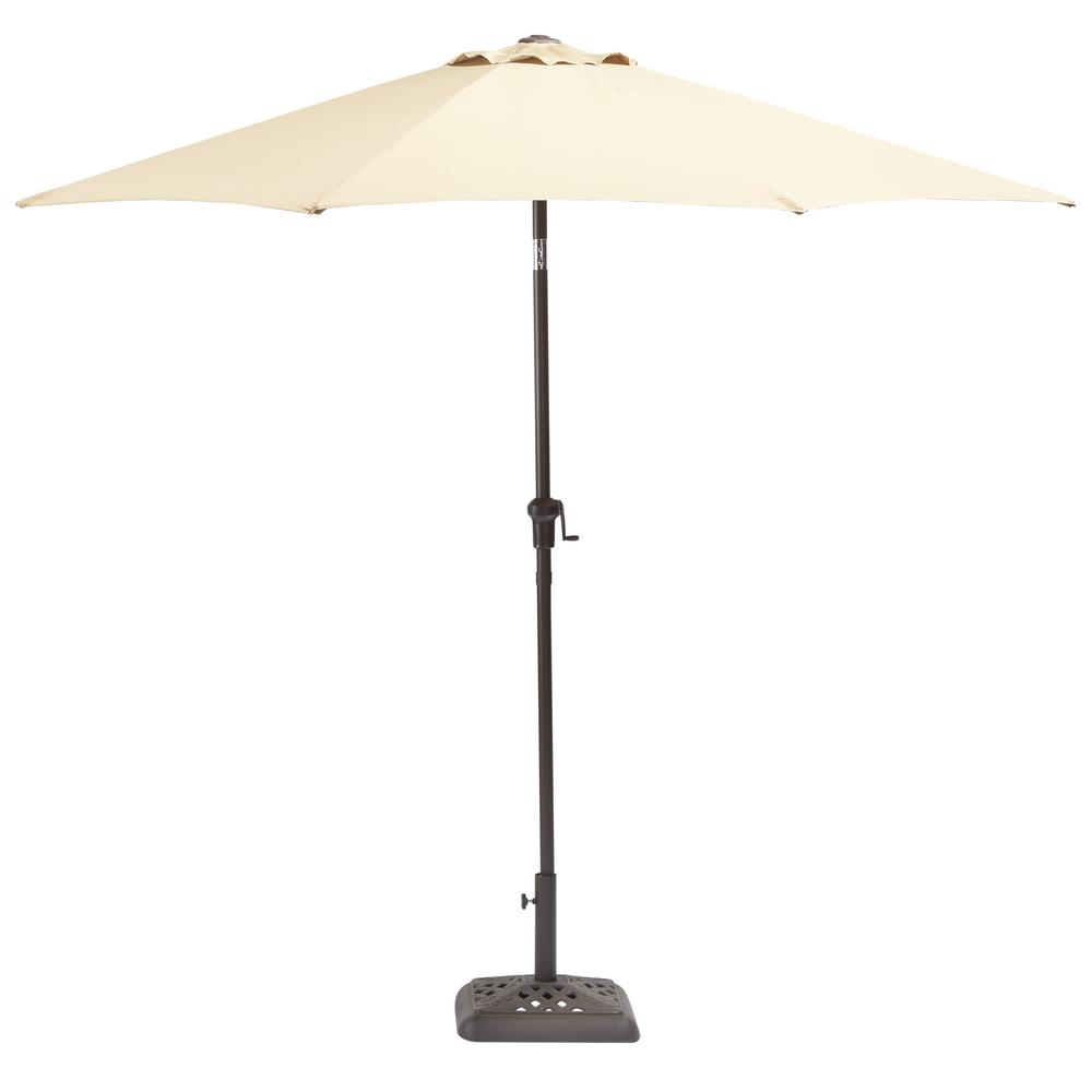 Hampton Bay Hampton Bay Yjauc 171 Cafe 9 Ft Steel Crank And Tilt Patio Umbrella In Cafe Walmart Com Walmart Com