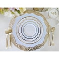 thumbnail image 6 of " OCCASIONS " 50 Plates Pack (25 Guests)-Heavyweight Wedding Party Disposable Plastic Plate Set -(25x10.5'' Dinner + 25x8'' Salad/dessert (Imperial Blue & Gold), 6 of 10