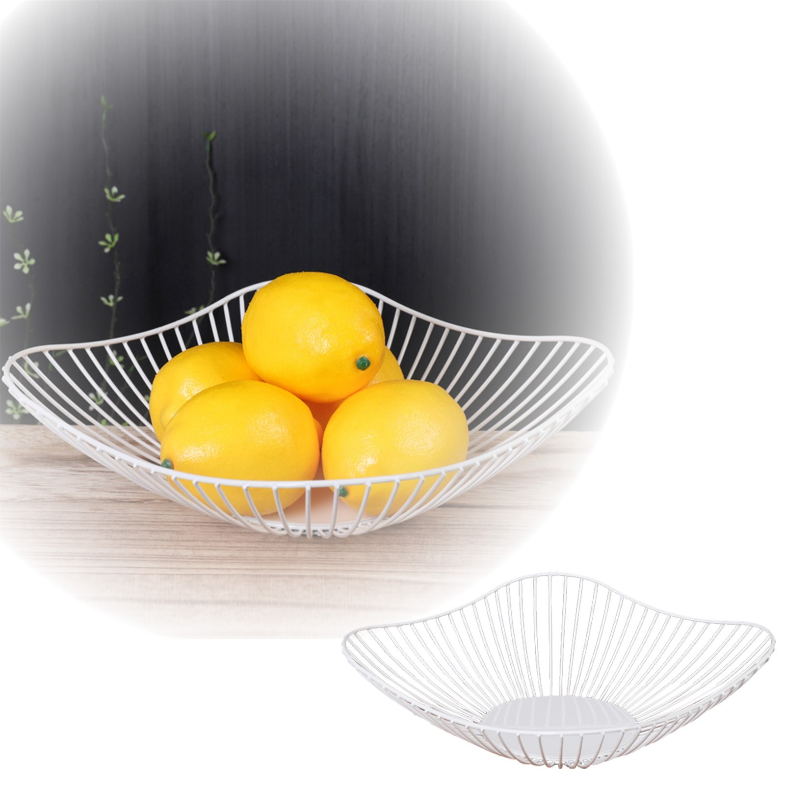 Bowl Organizer Wooden Fruit Bowl Concrete Bowl Kitchen Wire Serving ...