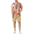 thumbnail image 2 of Lars Amadeus Men's Striped Short Sleeves Shirts Button Down Print Hawaiian Shirt, 2 of 6