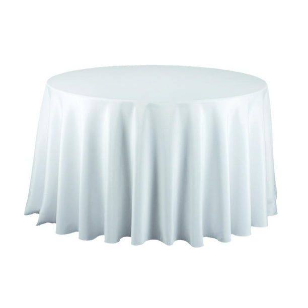 Round Polyester Tablecloth, 108-Inch, White - Walmart.com - Walmart.com