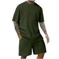 thumbnail image 1 of Traje Deportivo Perforado de los Hombres, Moda de Manga Corta Cuello Redondo de Ocio para el Desgaste Casual Y de Playa, Blusa Atlética de Poliéster Suave, 1 of 9