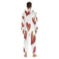 thumbnail image 2 of 1-Pack Onesie Jumpsuits For Men&Women Winter One Piece Zipper Pajamas Playsuit Red Hearts, 2 of 6