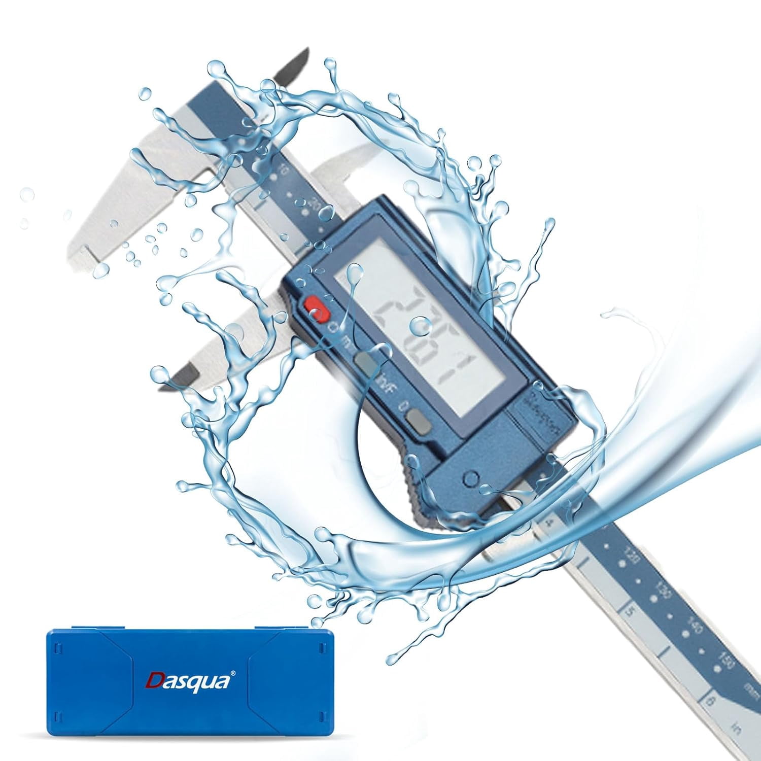6" Digital Caliper Stainless Steel - IP54 Rated with Large Screen, in/mm/Fraction Conversion. High Precision ±0.001" Accuracy, Includes Protective Case