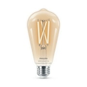 Philips Wi-Fi Connected LED 60-Watt ST19 Filament Tubular Light Bulb, Clear Tunable White, Non-Dimmable, E26 Base (1-Pack)