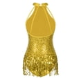 thumbnail image 4 of CHICTRY Womens Sparkling Sequins Fringed Dancewear Cross Back Latin Jazz Samba Dance Leotard, 4 of 7
