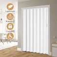 thumbnail image 2 of PWTOOL 60"x80" PVC Sliding Door Accordion Folding Door with Handle, Lock, Installation Hardware Kit, 2 of 7