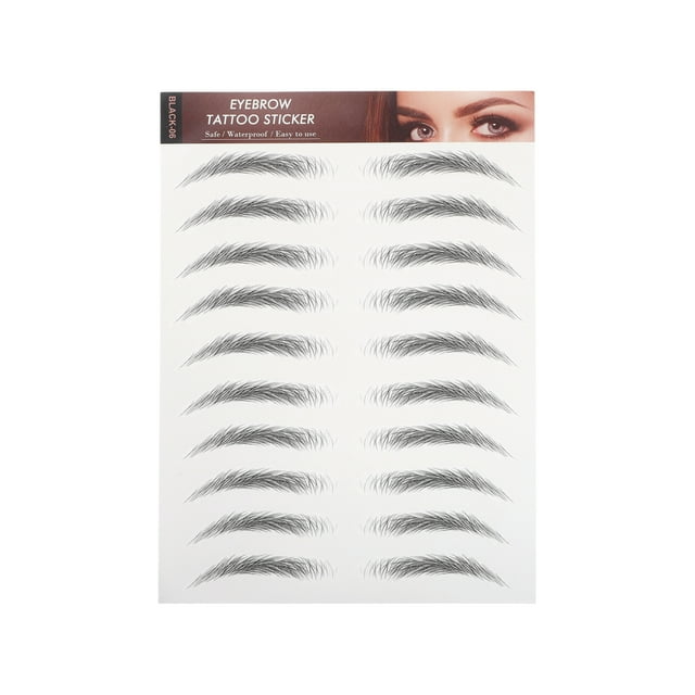 Unique Bargains Tatouage Simulation Sourcils pour Femmes 1 Pce Pointu, Noir