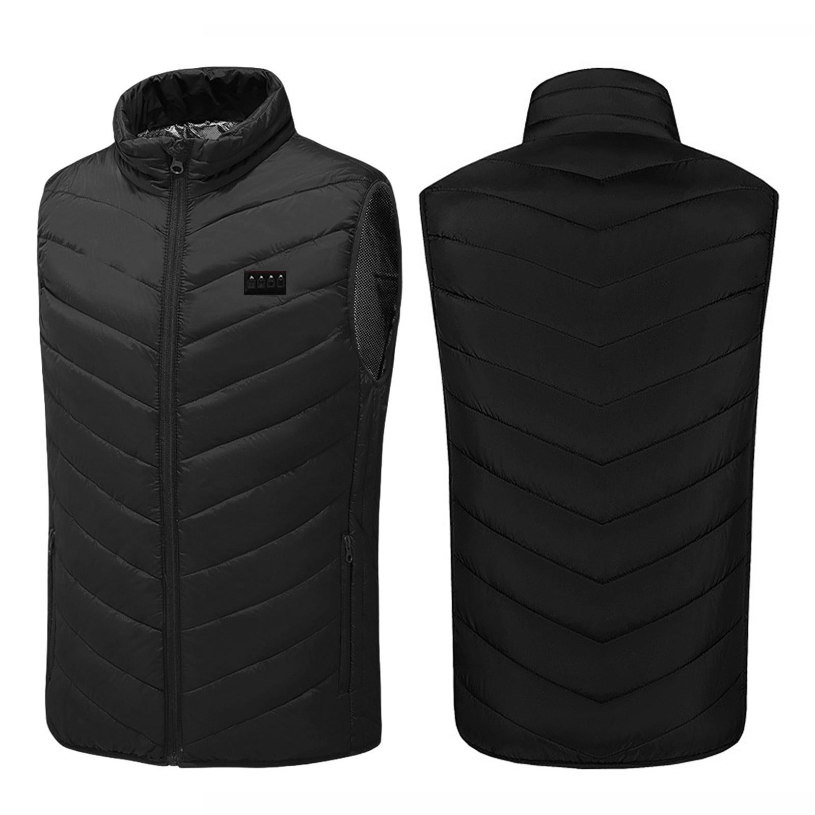 Brnmxoke Fall Vest Women Lightweight Rechargeable Electric Heated Vests Unisex Sleeveless Warm Outerwear Jackets Black,S