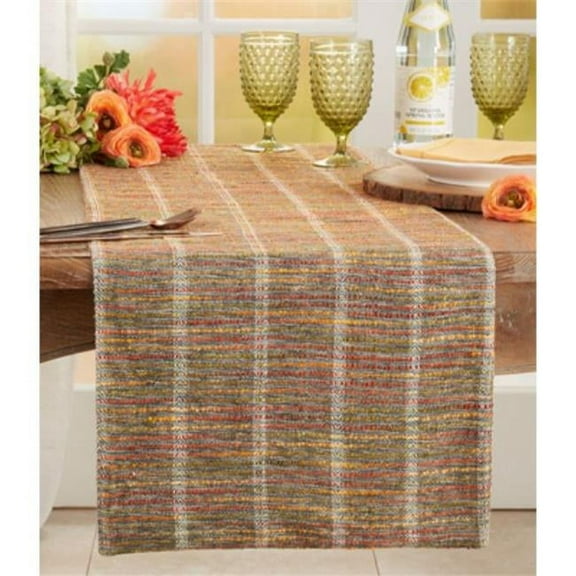 Saro Lifestyle Multicolor Striped Table Runner