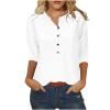 thumbnail image 4 of SEAOPEN 3/4 Length Sleeve Women Tops Button Down Shirts Solid Casual Three Quarter Blouse White,S, 4 of 4