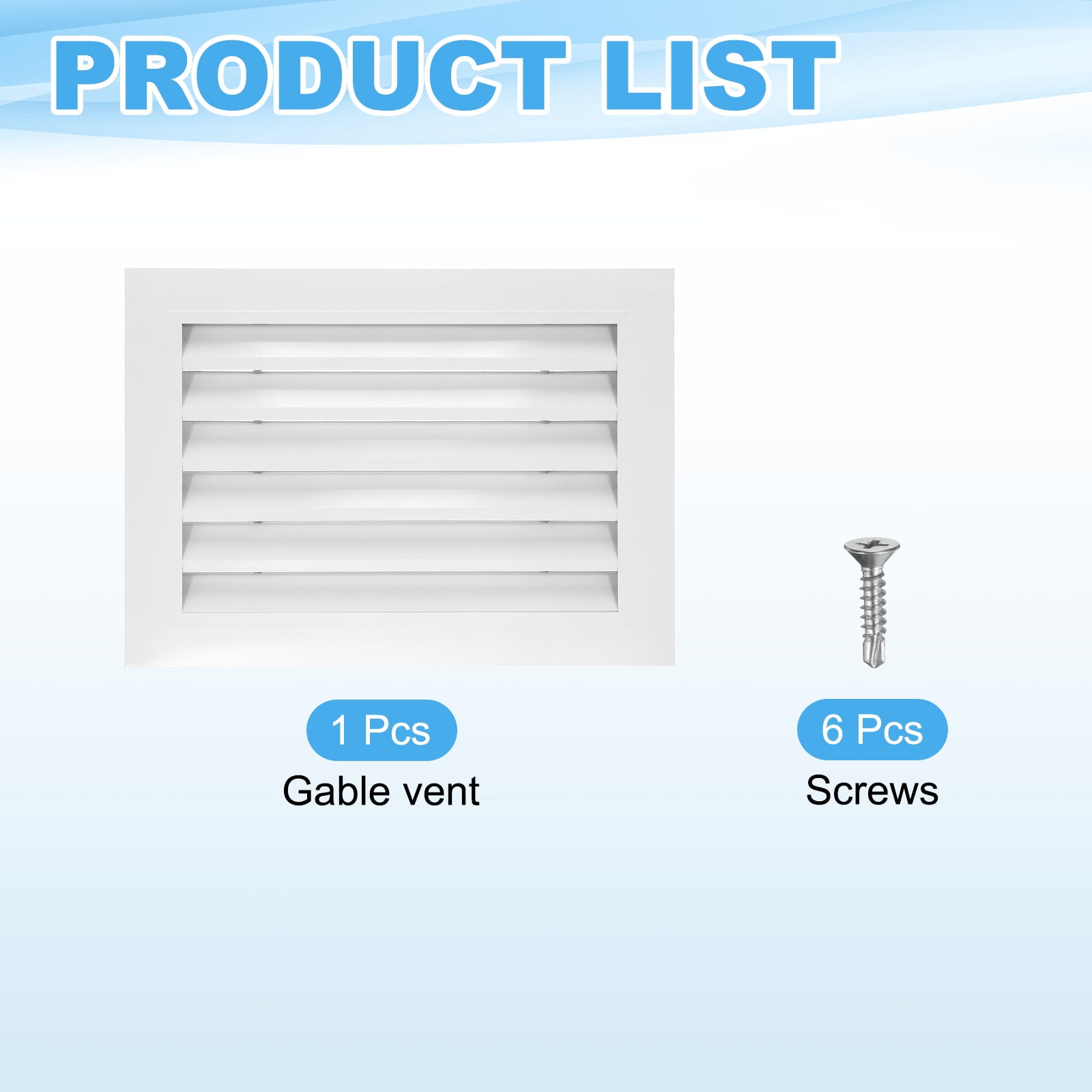 Uxcell 12x16 Inch Gable Vent, 1PCS Aluminum Alloy Wall Shed Vents with Strainer, White