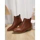 thumbnail image 3 of Women's Suede Chelsea Ankle Boots With Chunky Heel, Side Zipper And Open Ankle, 3 of 4