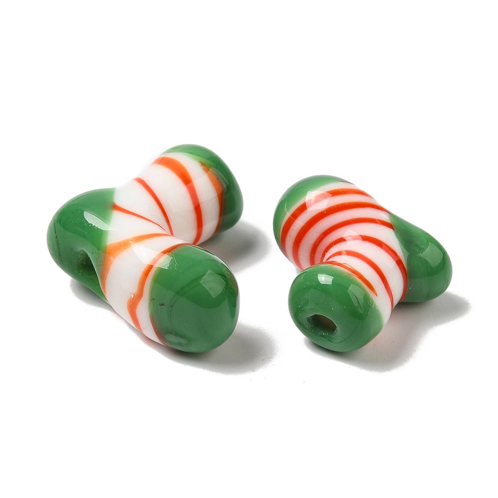 20 pc Handmade Lampwork Beads Christmas Stocking Colorful 17~19x20~21x10~11mm Hole: 1.2mm Material: Lampwork