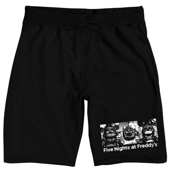Five Nights At Freddy's Scary Animatronics Men's Black Sleep Pajama Shorts-3XL