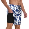thumbnail image 3 of Picia Whale pattern Mens Swim Trunks with Compression Liner Stretch Beach Shorts Quick Dry with Zipper Pockets No-Chafing Board Shorts-Small, 3 of 8