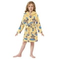 thumbnail image 6 of FORMRS Niños Bathrobe Unisex Hooded Robe Soft Plush Pajamas Sleepwear, Size 2-3T, Yellow Halloween Cat Pattern, 6 of 7