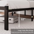 thumbnail image 4 of Size Metal Bed Frame with Faux Leather Button Tufted Headboard, Heavy-Duty Platform Bed Frame with 12" Storage, Steel Slats Support, No Box Spring Needed, Noise Free, Black, 4 of 6