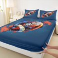thumbnail image 3 of Castle Fairy Teenagers Sport Football Queen Sheet Sets,Graffiti Splash Bed Set, 3 of 7