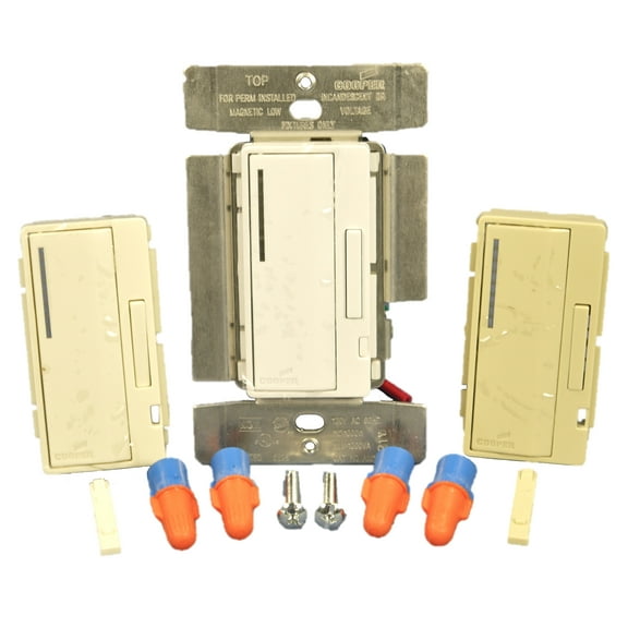 Cooper Wiring Devices AIM10-C1 Accell Master Dimmer for Incandescent and Magnetic Low Voltage Lighting Only, 1000W 120V, White/Ivory/Almond