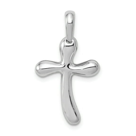 Beautiful 14k White Gold Freeform Cross Pendant