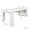 thumbnail image 6 of Tcbosik 20"-98" Extendable Dining Table with Storage for 1-8 Person, Modern Rustic Rectangle Kitchen Table for Home, Apartment, Space Saving, White, 6 of 8