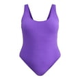 thumbnail image 5 of No Boundaries Women's Herringbone Crinkle One Piece Swimsuit, Sizes XXS-XXL, 5 of 5
