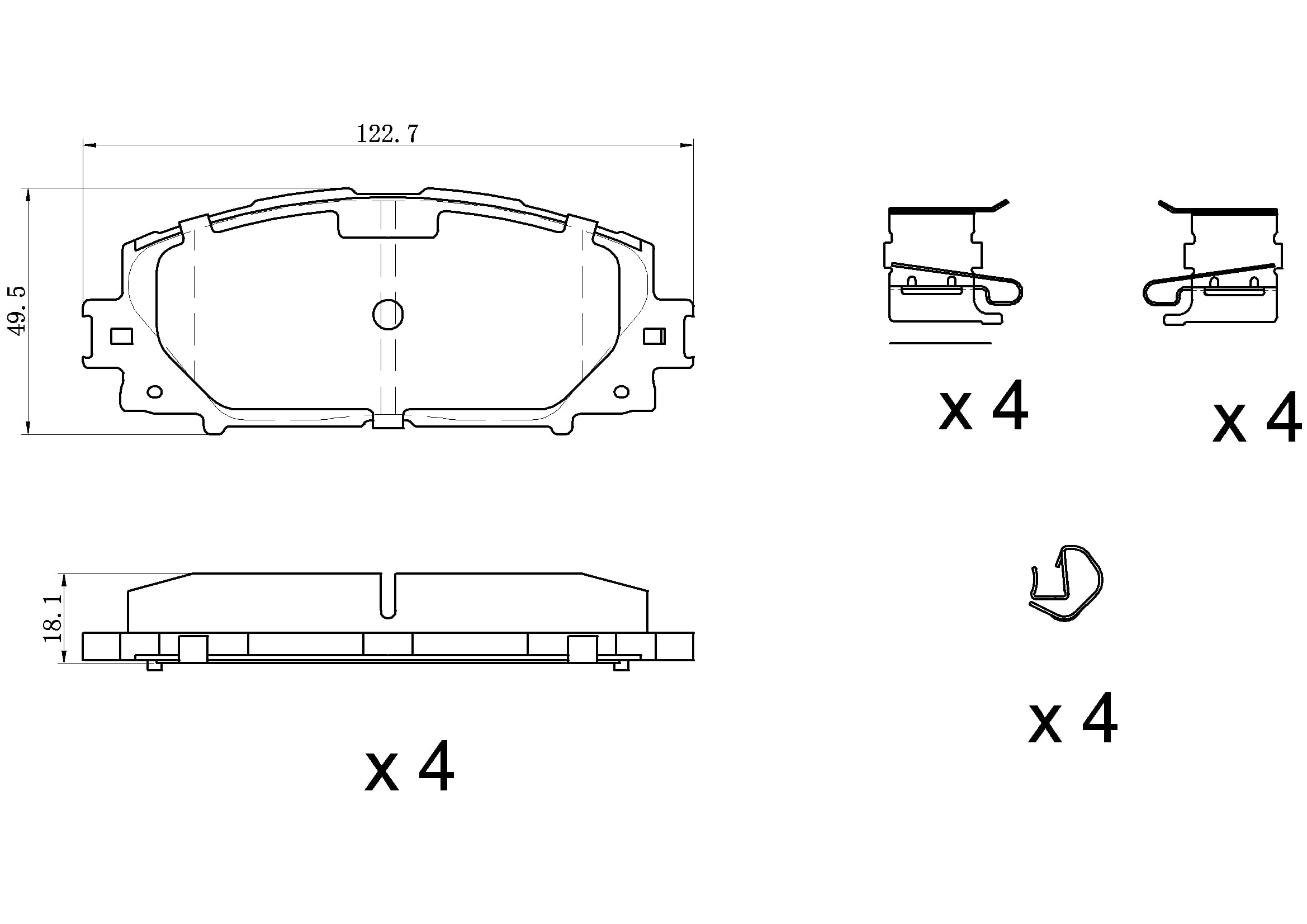 Winstop Brake Pad Set, Front WS.1184.0.C, Toyota Yaris 2018-2006