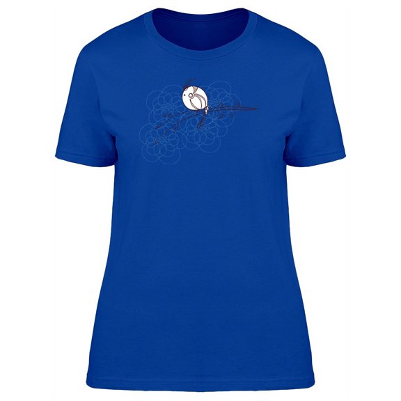 Cute Spring Bird On A Branch T-Shirt Women -Image by Shutterstock, Female Large
