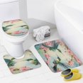 thumbnail image 4 of Flower Hummingbird 4Pcs Shower Curtain Set Shower Curtain Set with Carpet Bath Mat, 4 of 8