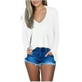 thumbnail image 4 of idosla Women's Long Sleeve Open Front Drape Lightweight Knit Cardigan (White, S), 4 of 9