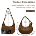 thumbnail image 4 of KXF Women's Leather Saddle Crossbody Bag, Vintage Casual Crescent Shoulder Purse with Adjustable Strap for Daily Use, 4 of 8