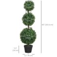 thumbnail image 3 of HOMCOM 2 Pack Artificial Boxwood Topiary Ball Trees, Fake Plants in Pot, 3 of 10