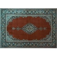 thumbnail image 1 of Ahgly Company Indoor Rectangle Medallion Light Blue Traditional Area Rugs, 5' x 8', 1 of 4