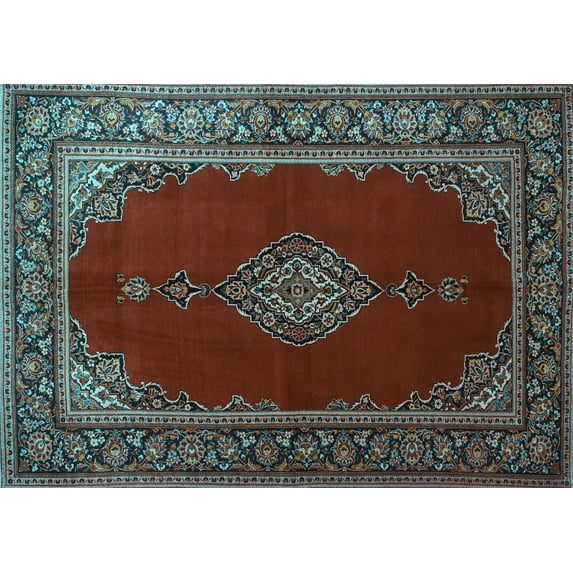 Ahgly Company Indoor Rectangle Medallion Light Blue Traditional Area Rugs, 3' x 5'