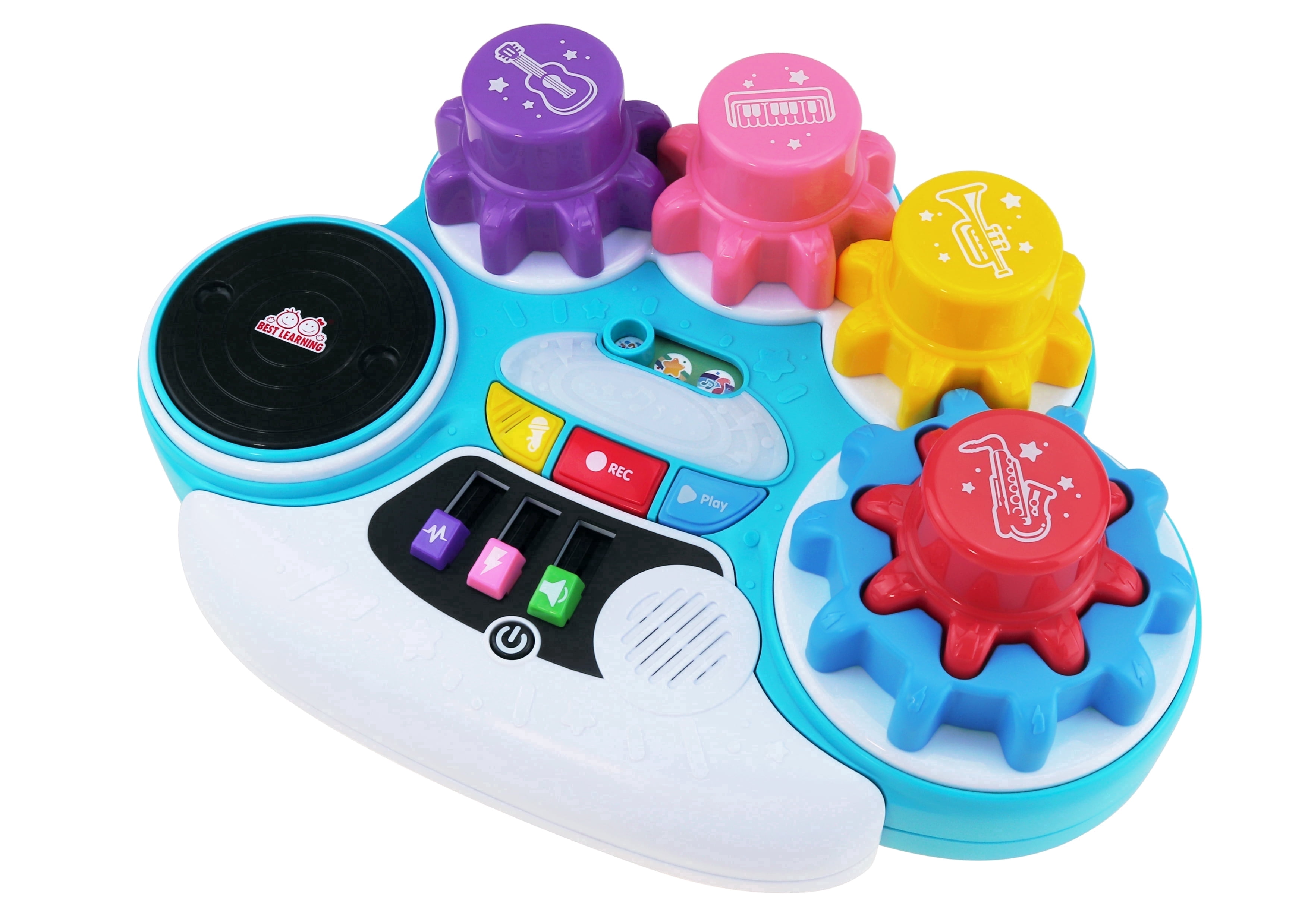 BEST LEARNING Music Gear Mixer Kids DJ Mixer Toy with 6 Sounds and 4 Game Modes Ages 3 and Up