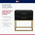 Tommy Hilfiger Ellias Bedside Table Black and Gold
