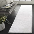 thumbnail image 2 of SAFAVIEH Rumi Blaire Solid Polyester Shag Runner Rug, Ivory, 2'2" x 8', 2 of 7