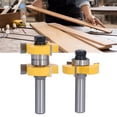 thumbnail image 3 of Tongue Groove Router Bit, 1/2in Shank 2Pcs 3 Teeth Woodworking Milling Cutter DIY  for Doors for Drawers for Shelves, 3 of 7