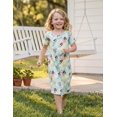 thumbnail image 2 of Oudiya Girls Short Sleeve Nightgowns Soft Print Pajamas Sleepwear Nighties for Kids 4-14, 2 of 6