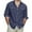 Dark Blue, variant on Men's Linen Shirts Casual Button Down Long Sleeve Shirt Solid Regular Fit Fall Beach Shirts with Pockets