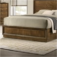 thumbnail image 6 of JERFIT Walnut Full Size Panel Bed Frame with High Headboard, Transitional Style Engineered Wood Platform Bed, Foundation-Free Design, 6 of 6