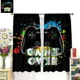 thumbnail image 5 of Gamer Blackout Curtains, Fun Colorful Graffiti Art Gamepad Neon Controller Print Rod Pocket Window Treatments Drapes for Boys Girls Teens Bedroom Living Room Playroom Decor 42x54in, 5 of 8