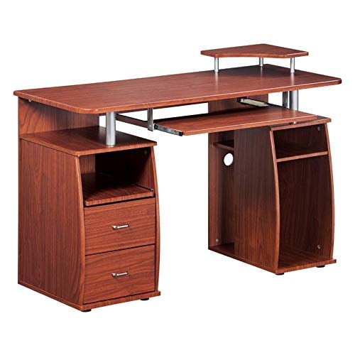 Pemberly Row Bureau d'Ordinateur en Bois Acajou