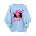 thumbnail image 2 of Uootdi Breast Cancer Awareness Womens Sweatshirt Crew Neck Long Sleeve Cool Girl Print Oversized Womens Tops, 2 of 5