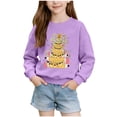 thumbnail image 2 of Cowsor Chandails en Molleton pour Filles Enfants Mignon Graphique Col Rond Chandail Tops Xmas Manches Longues Chemises de Vacances, 2 of 6